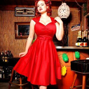 Pinup Girl Clothing (PUG) red Heidi Dress— size XL
